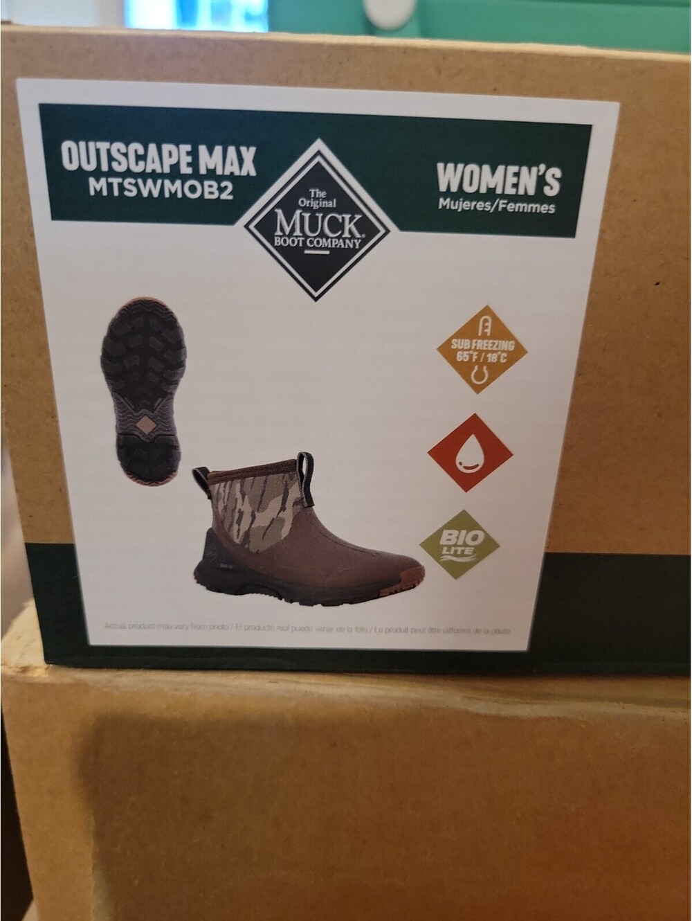 Th Original Muck Boot Outscape Max Ankle Slip On Women's Sz 5M Camouflage - Picture 10 of 11